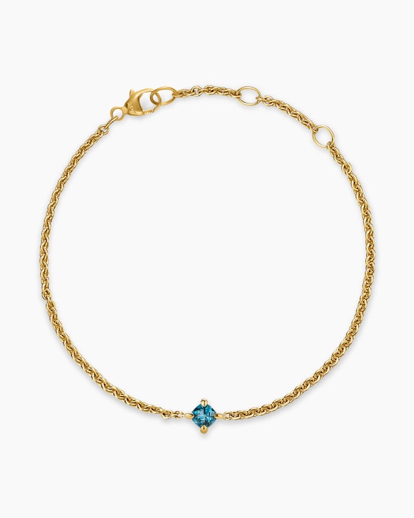 Micro Chatelaine® Chain Bracelet in 18K Yellow Gold with Garnet, 4mm