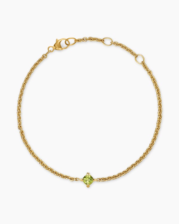 Micro Chatelaine® Chain Bracelet in 18K Yellow Gold with Peridot, 4mm