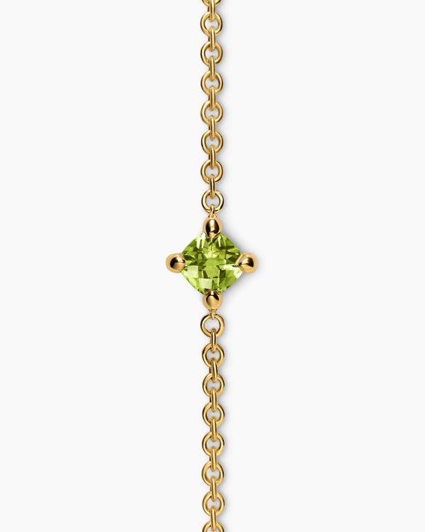 Micro Chatelaine® Chain Bracelet in 18K Yellow Gold with Peridot, 4mm