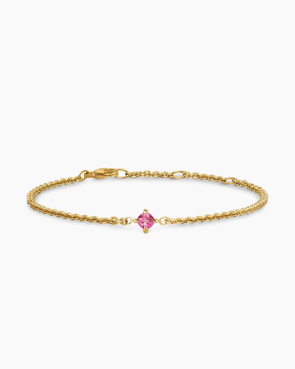 Micro Chatelaine® Chain Bracelet in 18K Yellow Gold with Amethyst, 4mm