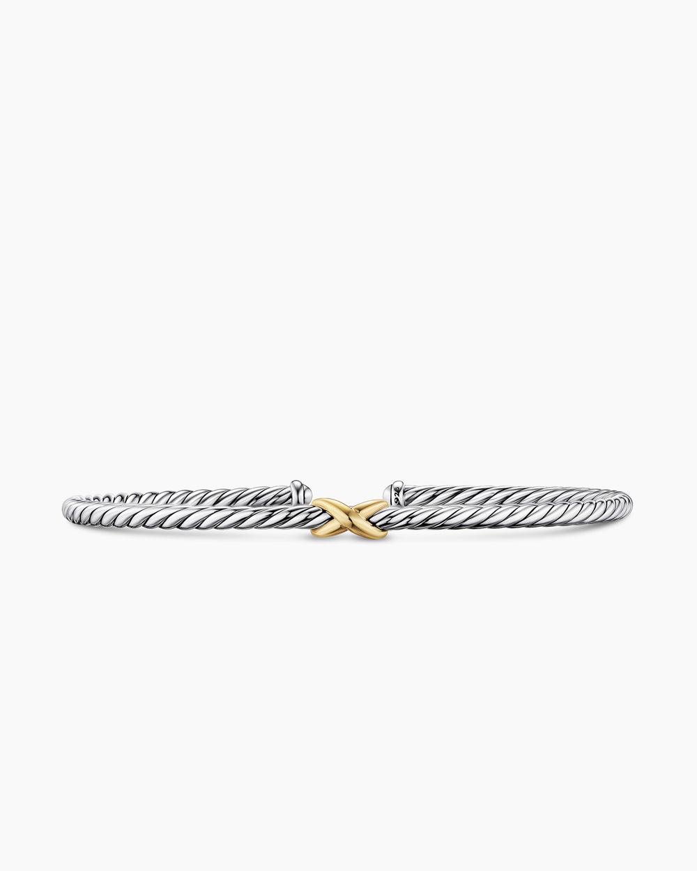 Bracelet avec X micro Cable Flex en argent sterling avec or jaune 14 carats, 2,6 mm femmes