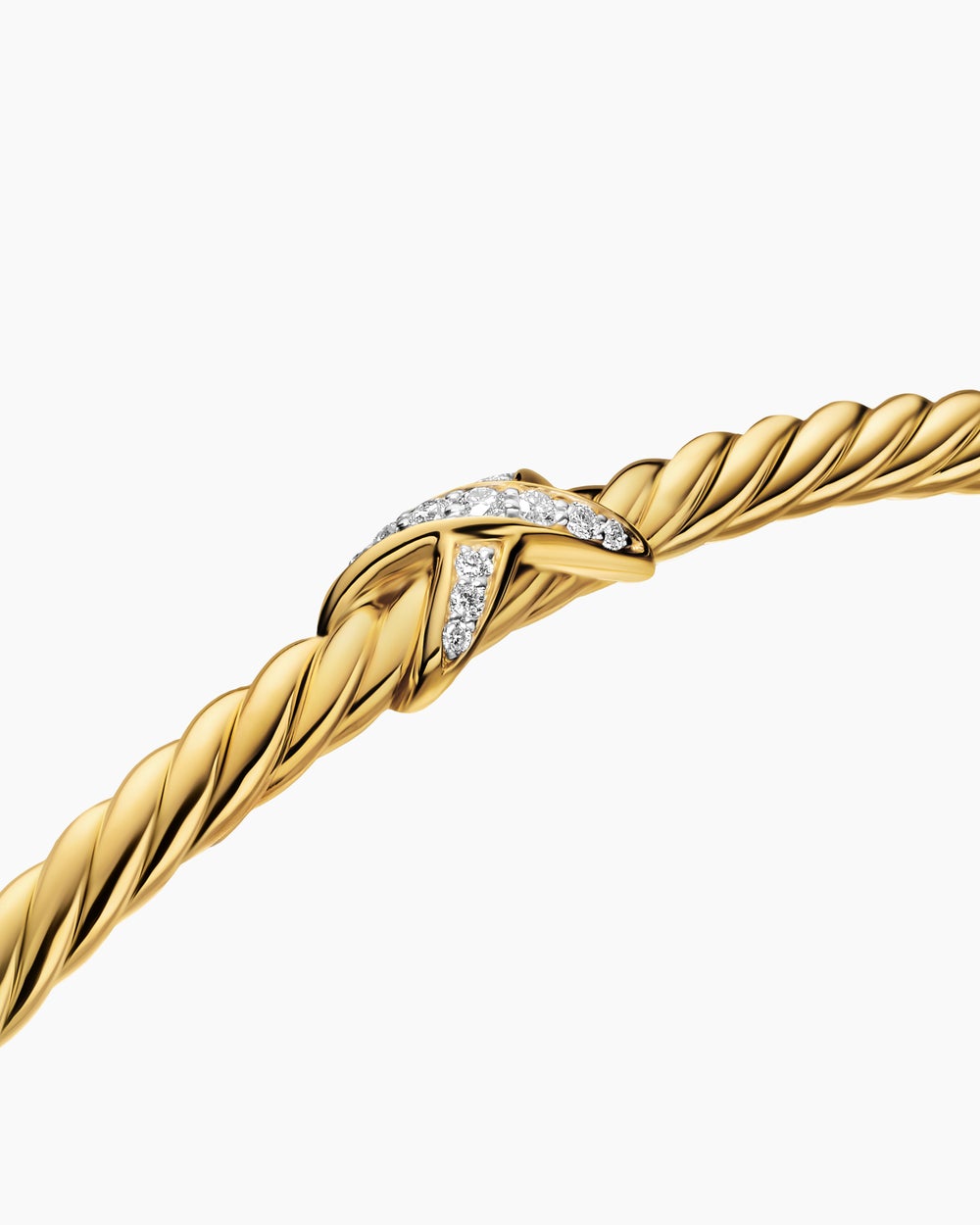 Womens Micro Cablespira® Flex X Bracelet in 18K Yellow Gold with Diamonds, 2.6mm