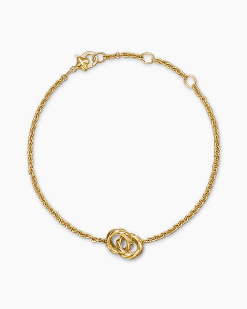 Womens Sculpted Cable Chain Bracelet in 18K Yellow Gold, 8mm