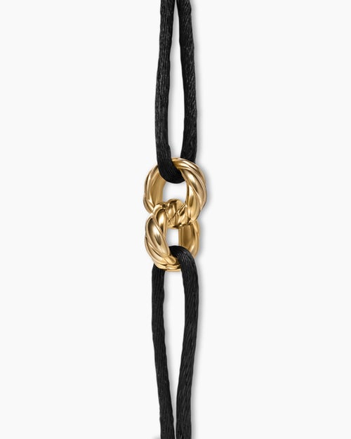 Womens Sculpted Cable Linked Cord Bracelet with 18K Yellow Gold, 8.7mm