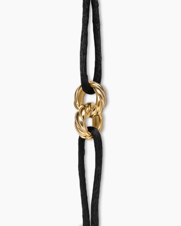 Sculpted Cable Linked Cord Bracelet with 18K Yellow Gold, 8.7mm