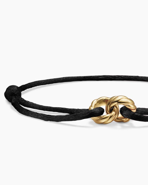 Womens Sculpted Cable Linked Cord Bracelet with 18K Yellow Gold, 8.7mm