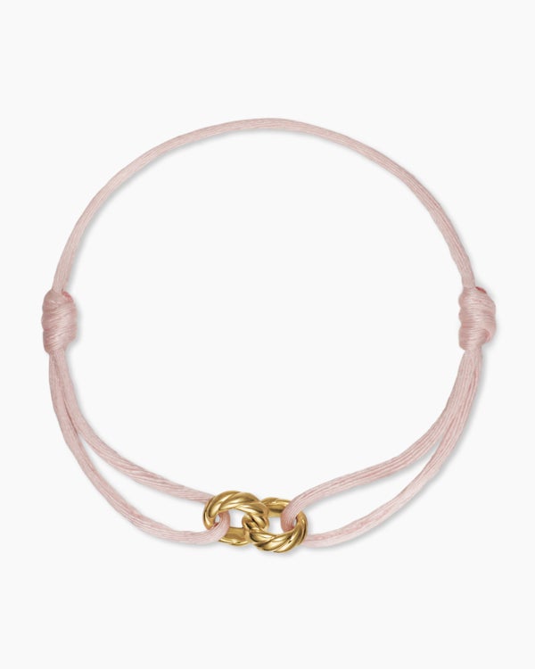 Sculpted Cable Linked Cord Bracelet with 18K Yellow Gold, 8.7mm