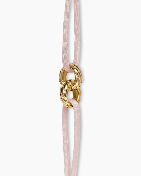 Sculpted Cable Linked Cord Bracelet with 18K Yellow Gold, 8.7mm