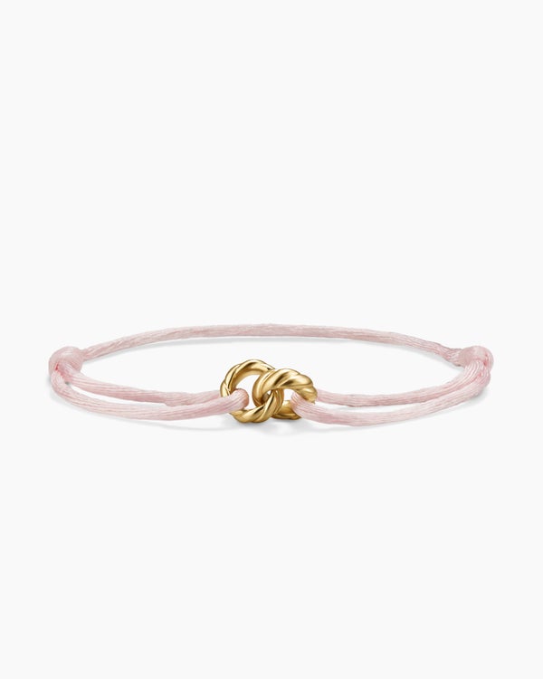 Sculpted Cable Linked Cord Bracelet with 18K Yellow Gold, 8.7mm