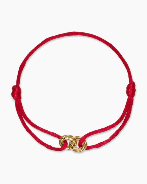 Womens Sculpted Cable Linked Cord Bracelet with 18K Yellow Gold, 8.7mm