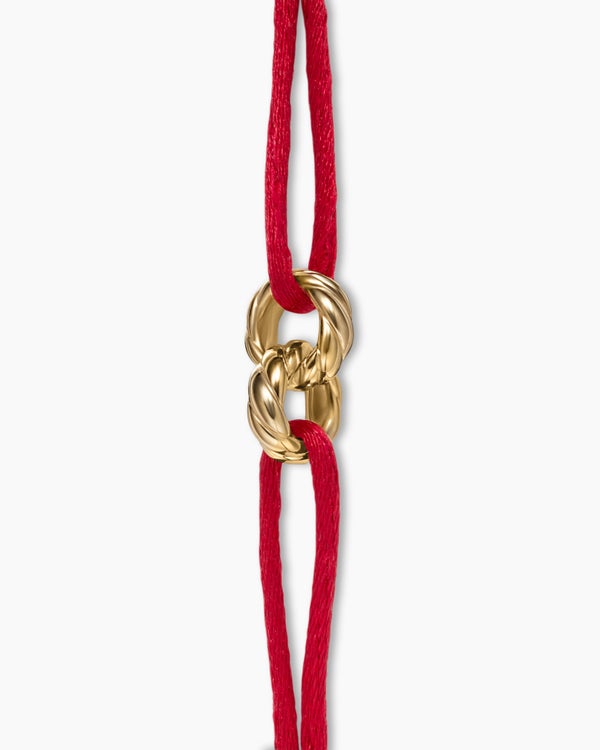 Sculpted Cable Linked Cord Bracelet with 18K Yellow Gold, 8.7mm