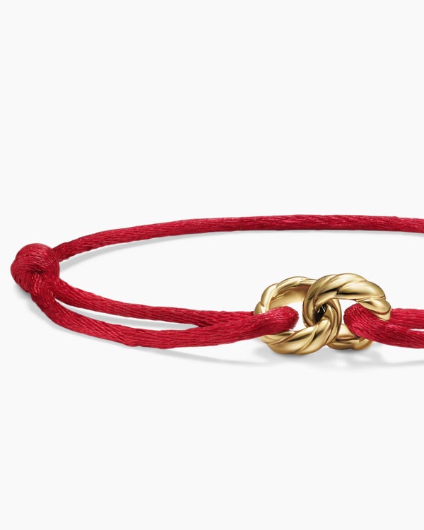 Sculpted Cable Linked Cord Bracelet with 18K Yellow Gold, 8.7mm