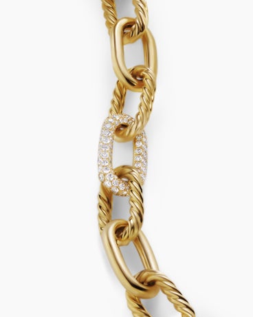 Bracelet chaîne DY Madison® en or jaune 18 carats avec diamants, 11 mm