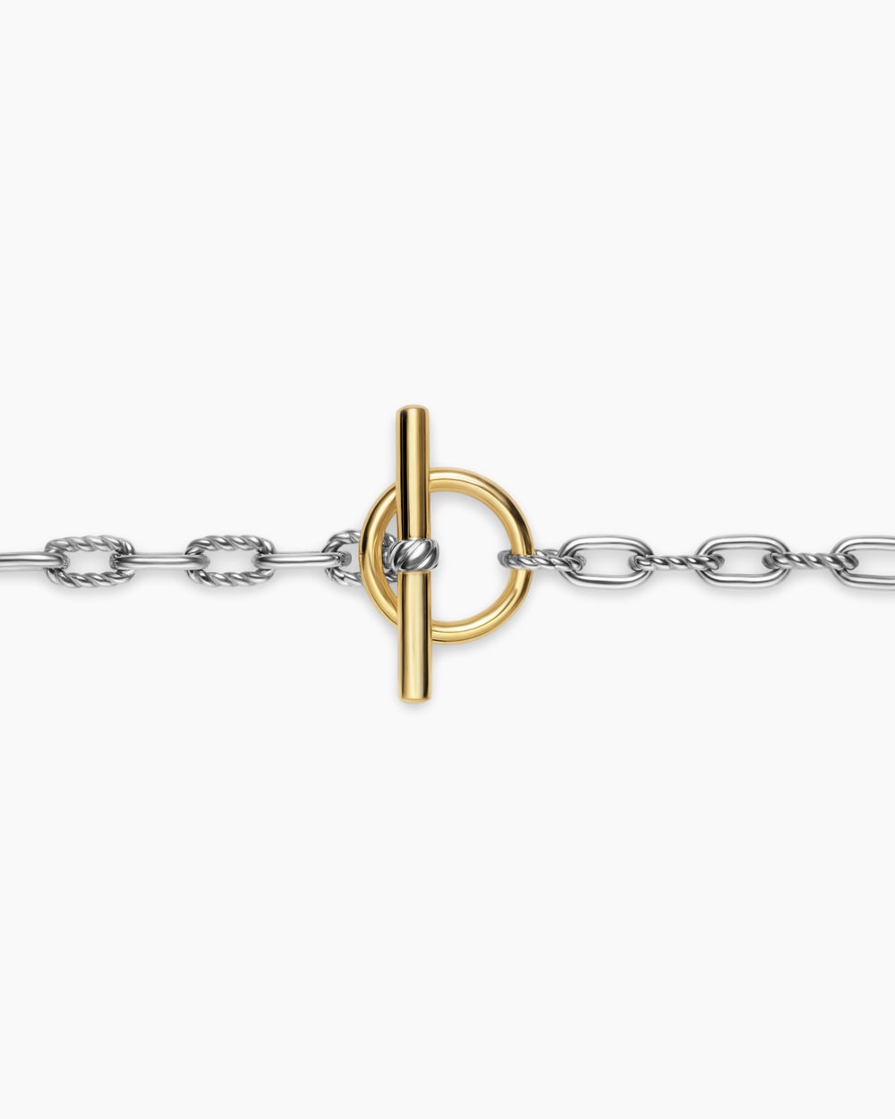 Womens DY Madison Toggle Chain Bracelet in Sterling Silver with 18K Yellow Gold, 3mm