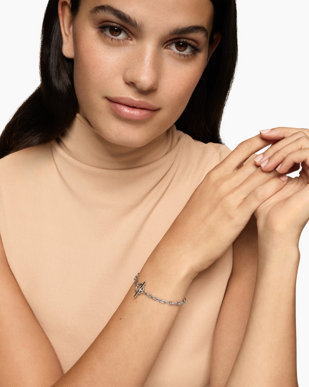 Womens DY Madison Toggle Chain Bracelet in Sterling Silver, 3mm