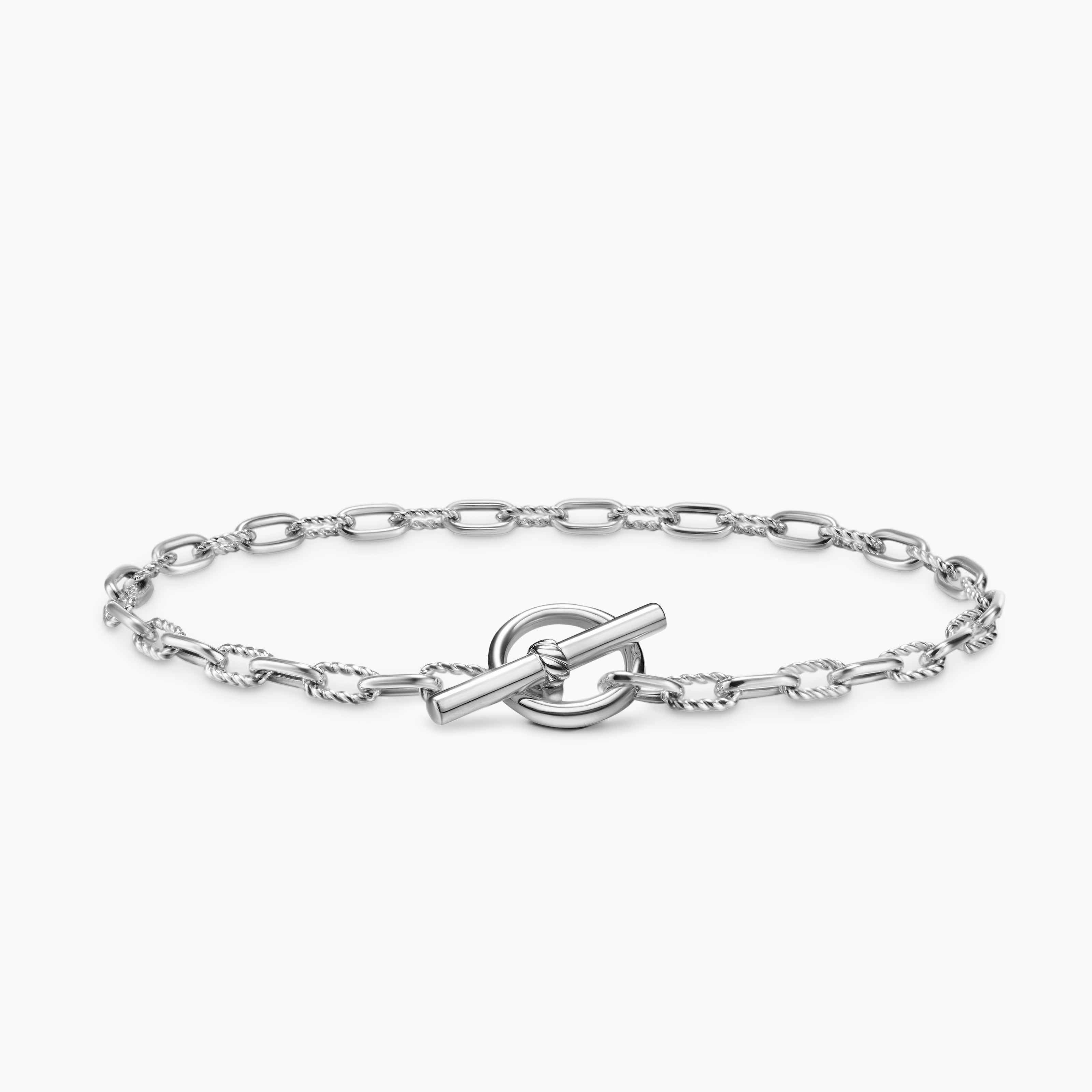 Womens DY Madison Toggle Chain Bracelet in Sterling Silver, 3mm