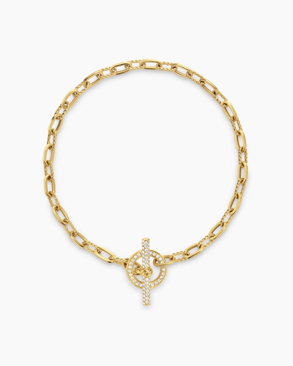 DY Madison® Pavé Toggle Chain Bracelet in 18K Yellow Gold with Diamonds, 3mm