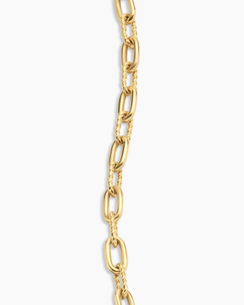 Womens DY Madison® Pavé Toggle Chain Bracelet in 18ct Yellow Gold with Diamonds, 3mm