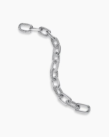 DY Madison® Chain Bracelet in Sterling Silver with Diamonds, 11mm