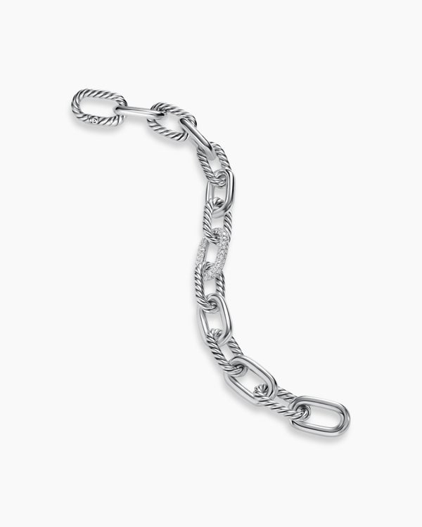 Bracelet chaîne DY Madison en argent sterling avec diamants, 11 mm