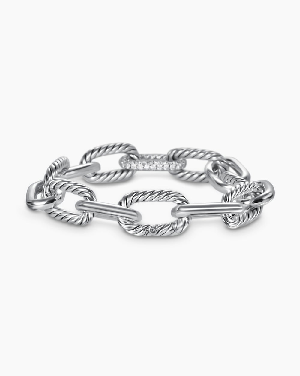 Bracelet chaîne DY Madison en argent massif avec diamants, 11 mm femme