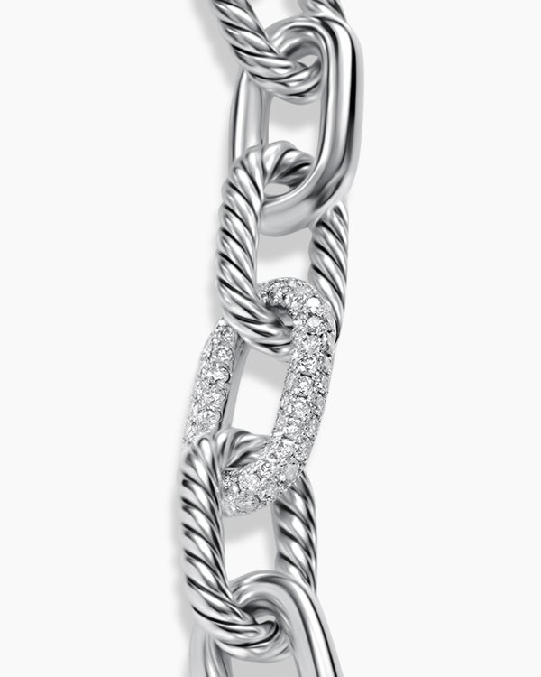 Bracelet chaîne DY Madison en argent sterling avec diamants, 11 mm
