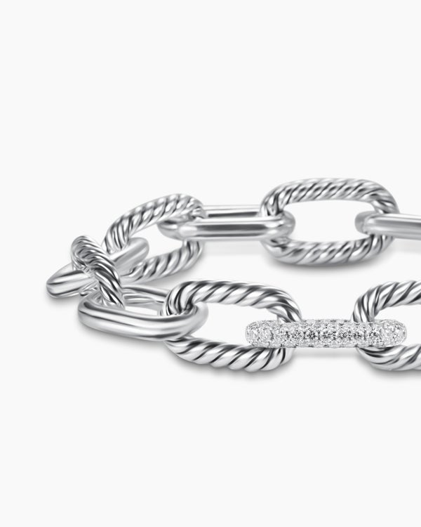 Bracelet chaîne DY Madison en argent sterling avec diamants, 11 mm