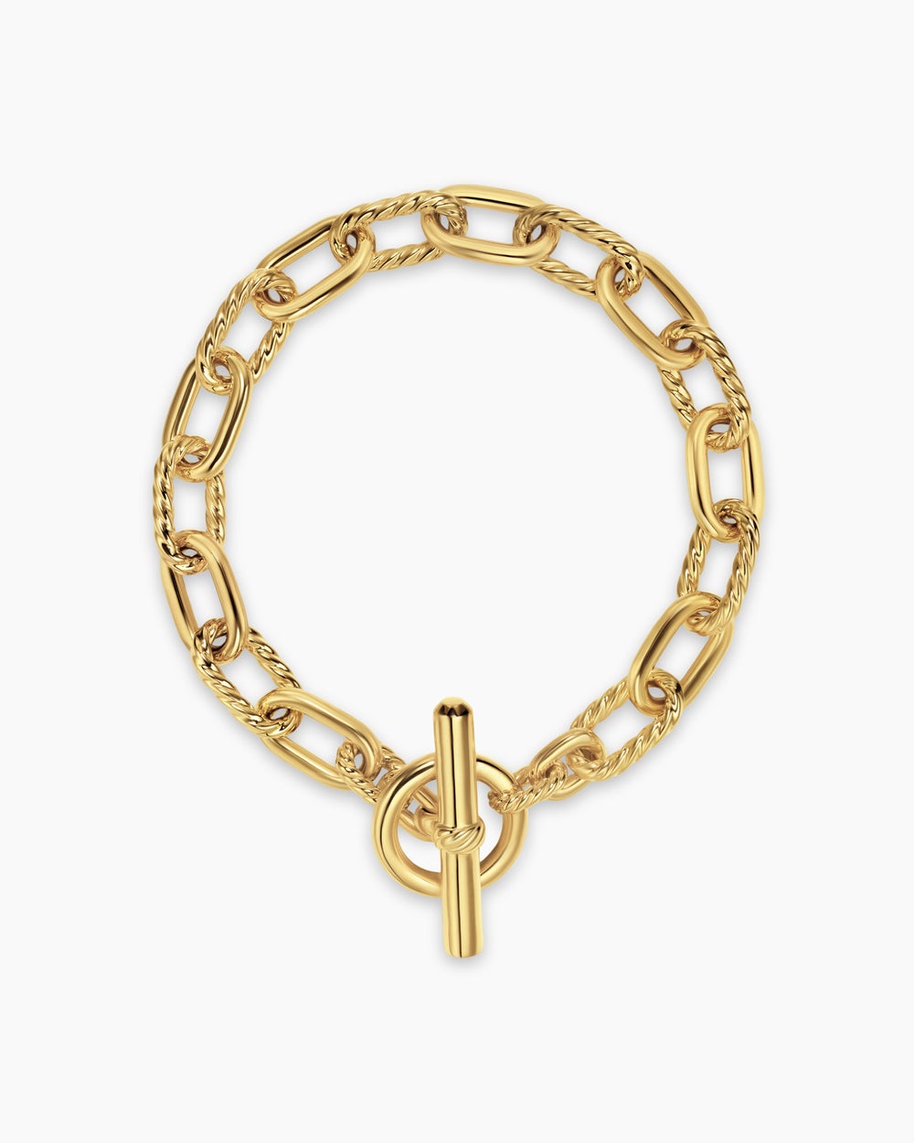 Bracelet chaîne à fermoir en T DY Madison en or jaune 18 carats, 8,5 mm femmes