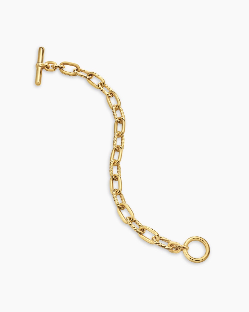 Bracelet chaîne à fermoir en T DY Madison en or jaune 18 carats, 8,5 mm femmes