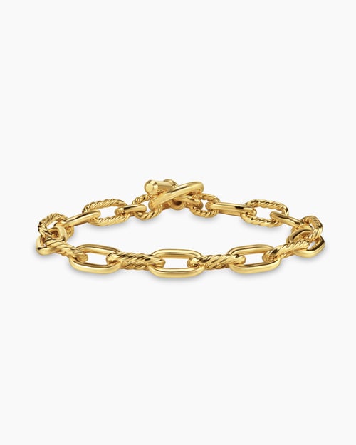 Womens DY Madison Toggle Chain Bracelet in 18K Yellow Gold, 8.5mm