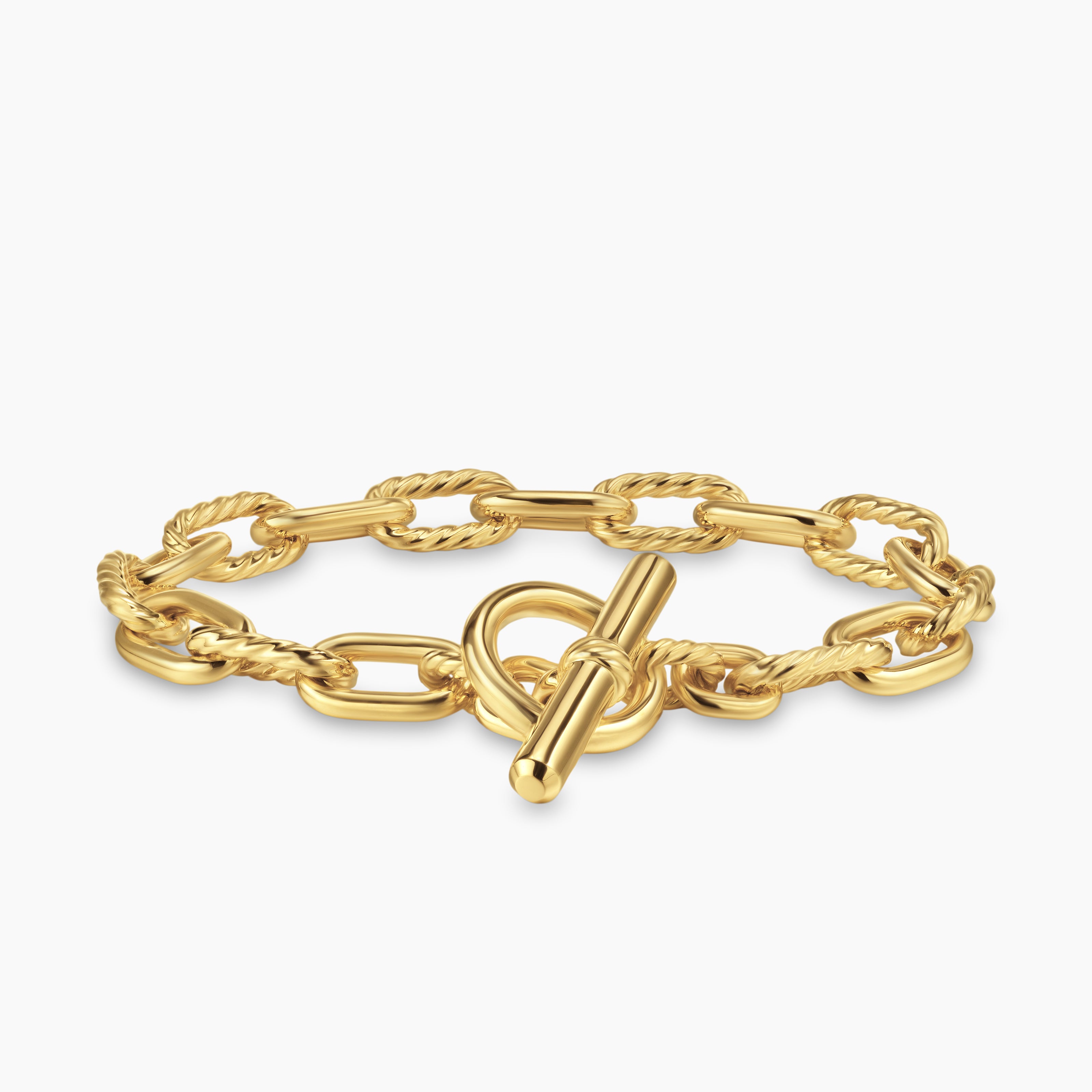 Bracelet cha&icirc;ne &agrave; fermoir en T DY Madison en or jaune 18 carats, 8,5 mm femmes 