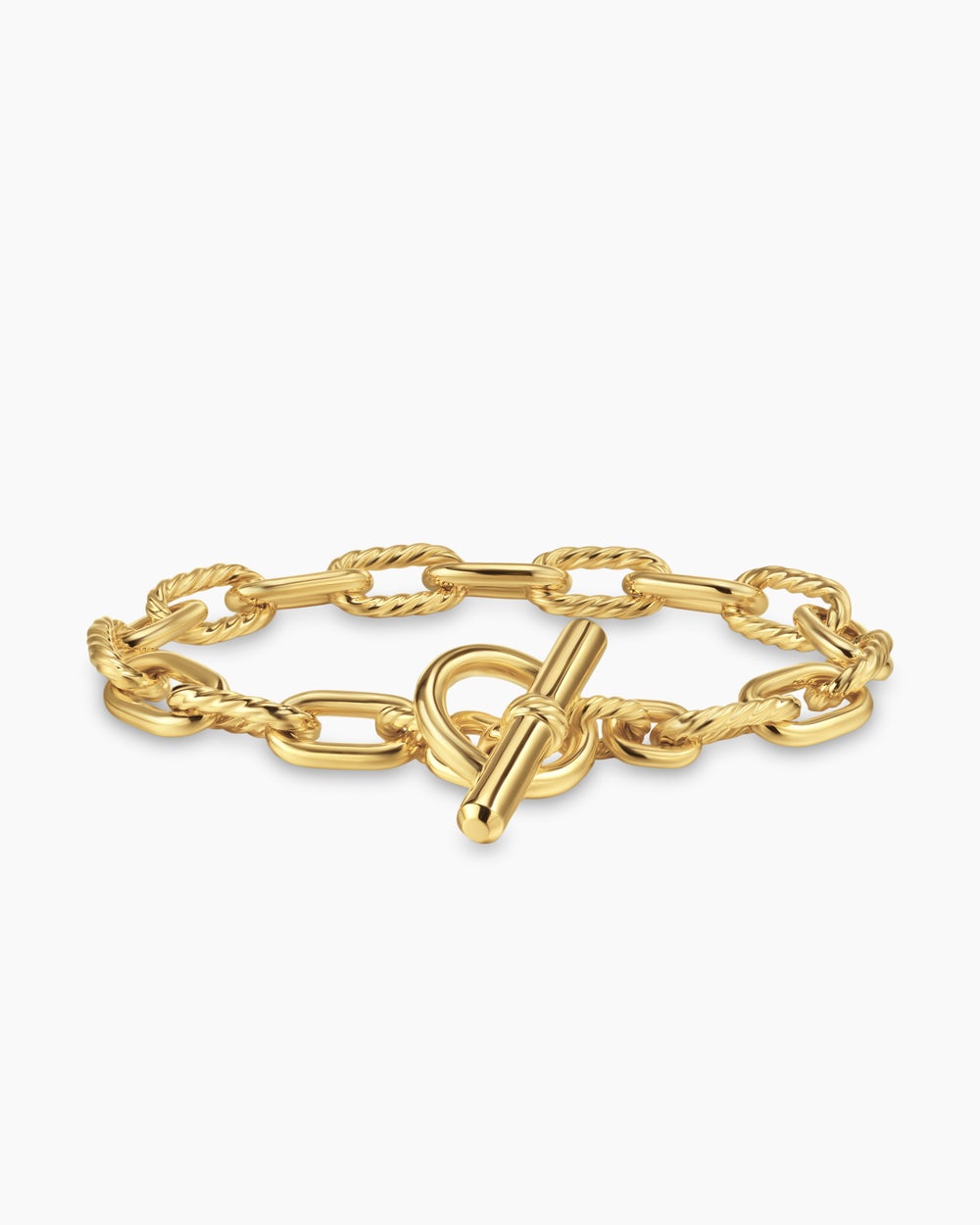 Bracelet chaîne à fermoir en T DY Madison en or jaune 18 carats, 8,5 mm femmes