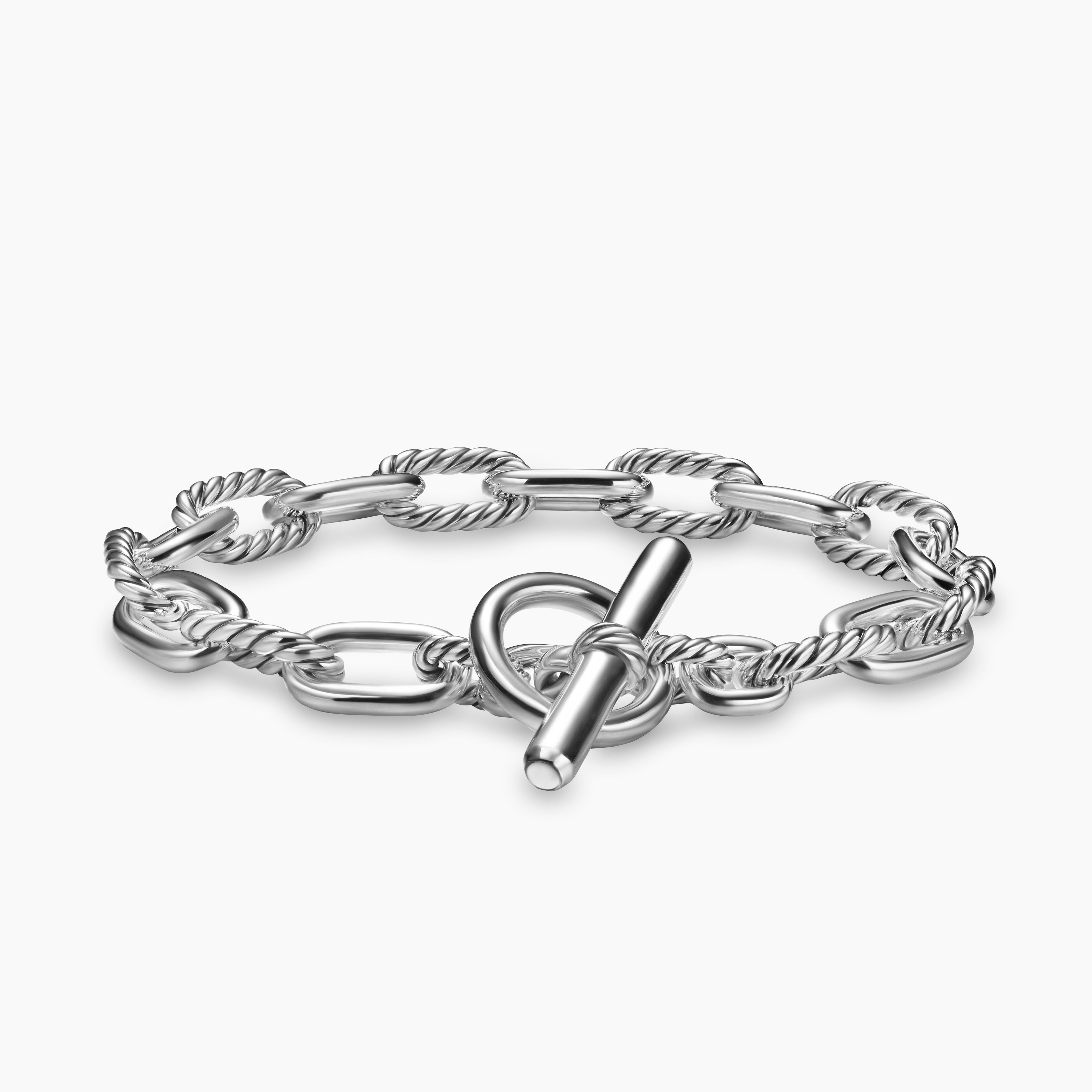 Womens DY Madison Toggle Chain Bracelet in Sterling Silver, 8.5mm