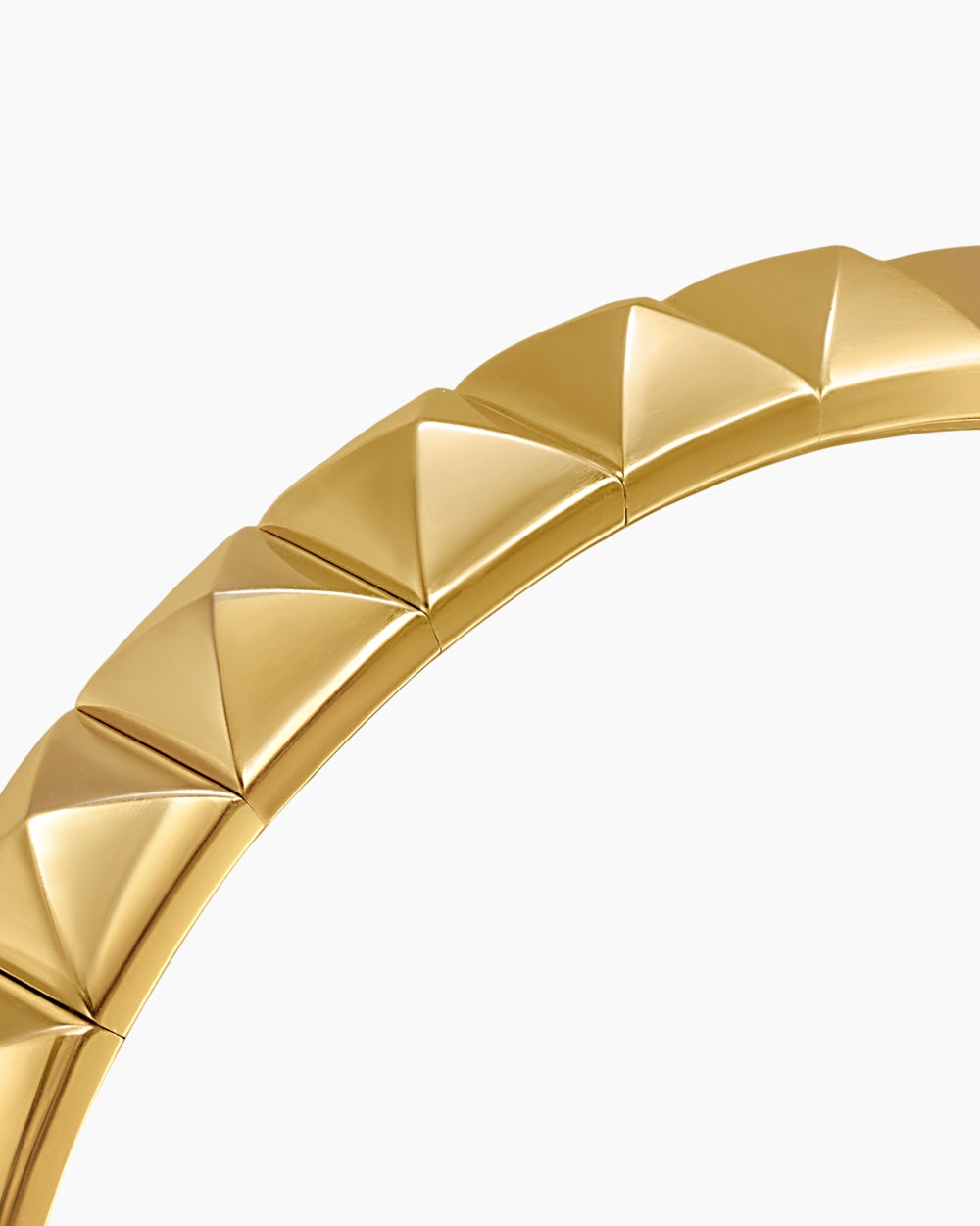 Womens Pyramid Cuff Bracelet in 18K Yellow Gold, 8mm