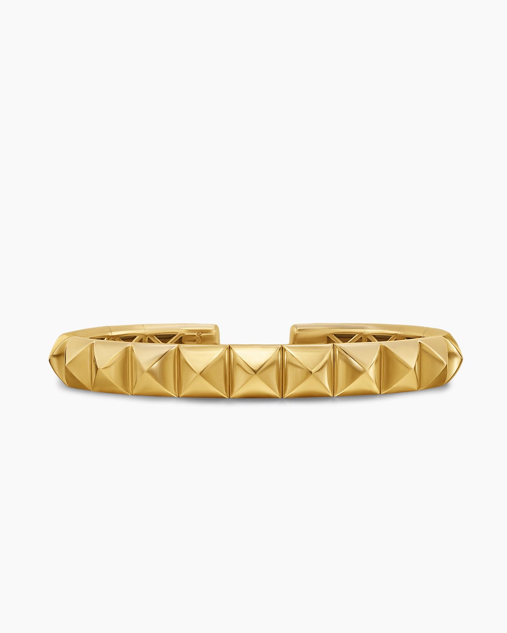 Womens Pyramid Cuff Bracelet in 18K Yellow Gold, 8mm