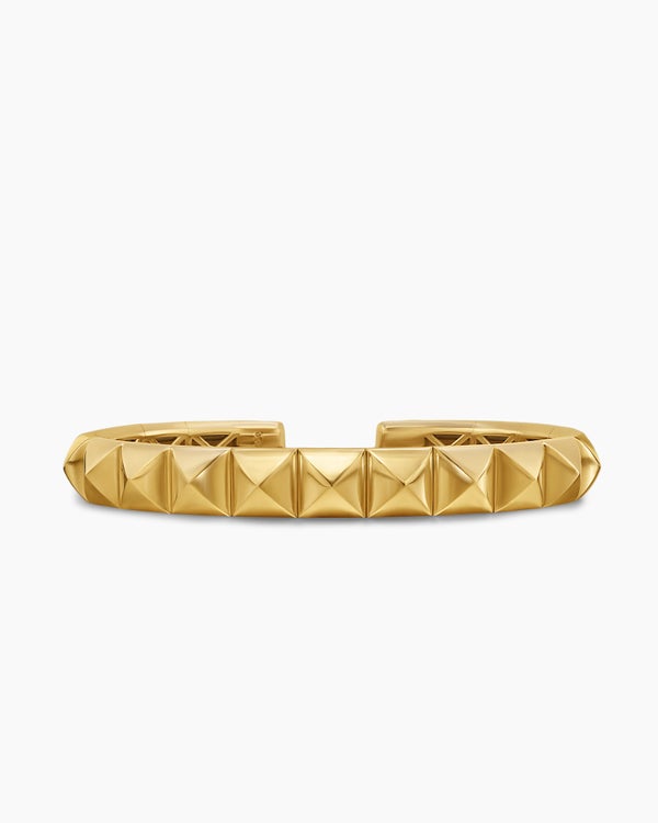 Bracelet manchette Pyramid en or jaune 18 carats, 8 mm