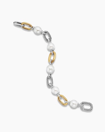 DY Madison® Pearl Chain Bracelet in Sterling Silver with 18K Yellow Gold and Pearls, 11mn
