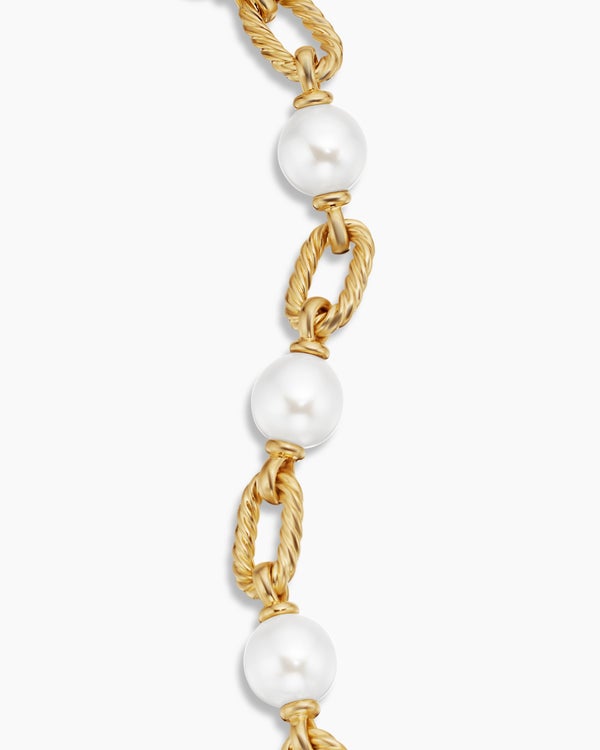 DY Madison® Pearl Chain Bracelet in 18K Yellow Gold with Pearls, 11mm