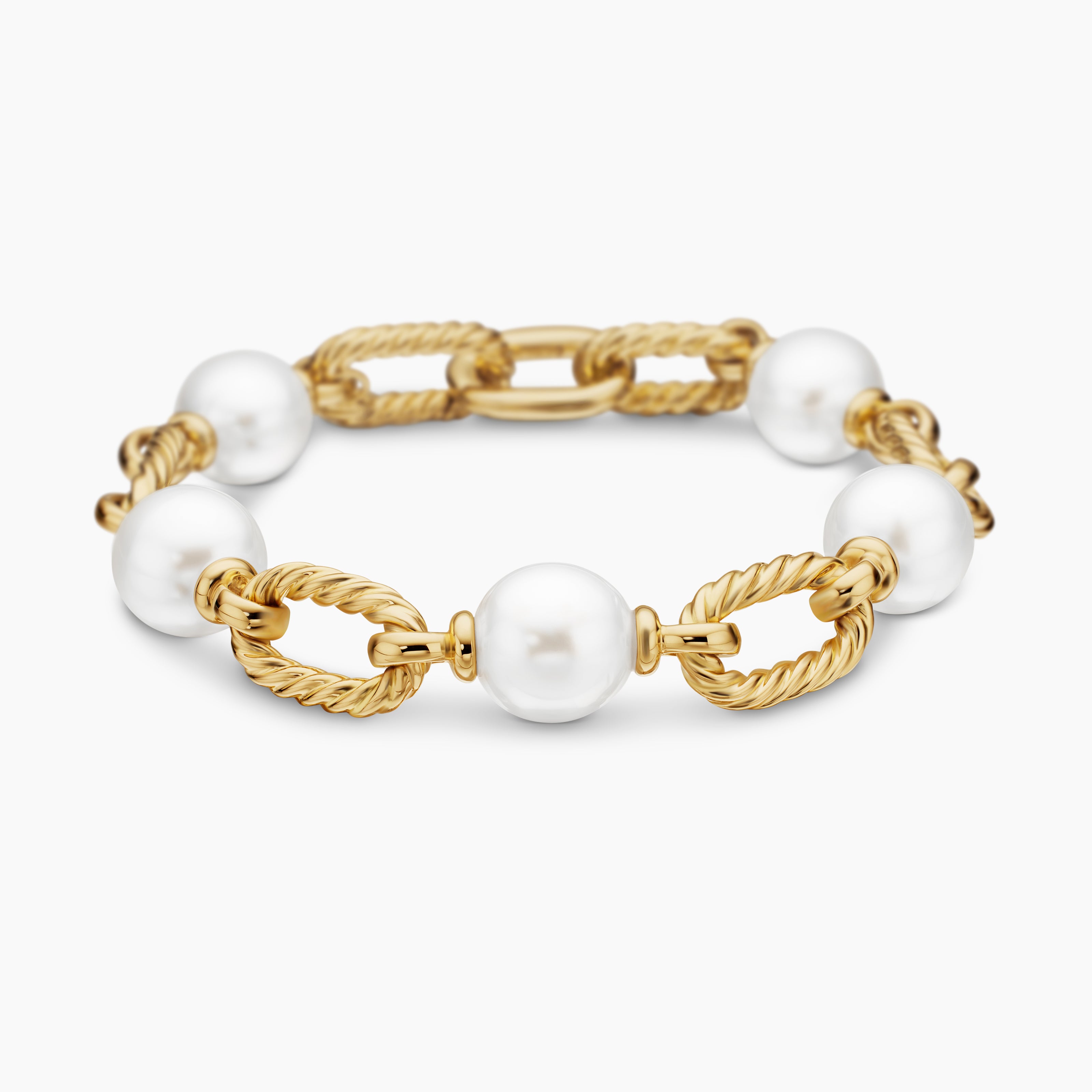 Womens DY Madison&reg; Pearl Chain Bracelet in 18K Yellow Gold with Pearls, 11mm