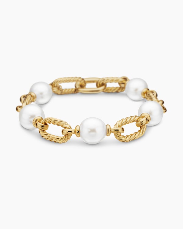 DY Madison® Pearl Chain Bracelet in 18K Yellow Gold with Pearls, 11mm