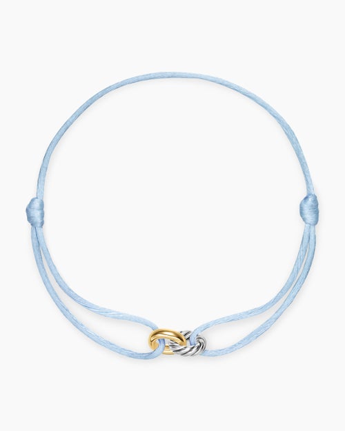 Womens Sculpted Cable Linked Cord Bracelet with Sterling Silver and 14K Yellow Gold, 8.7mm