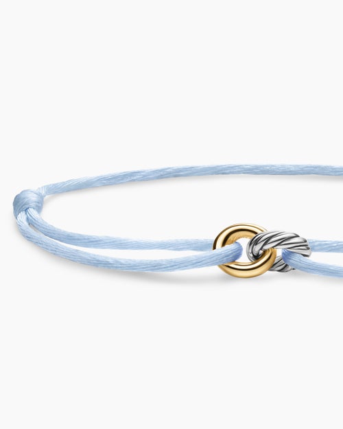Womens Sculpted Cable Linked Cord Bracelet with Sterling Silver and 14K Yellow Gold, 8.7mm