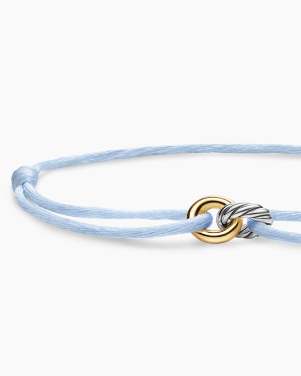 Sculpted Cable Linked Cord Bracelet with Sterling Silver and 14K Yellow Gold, 8.7mm