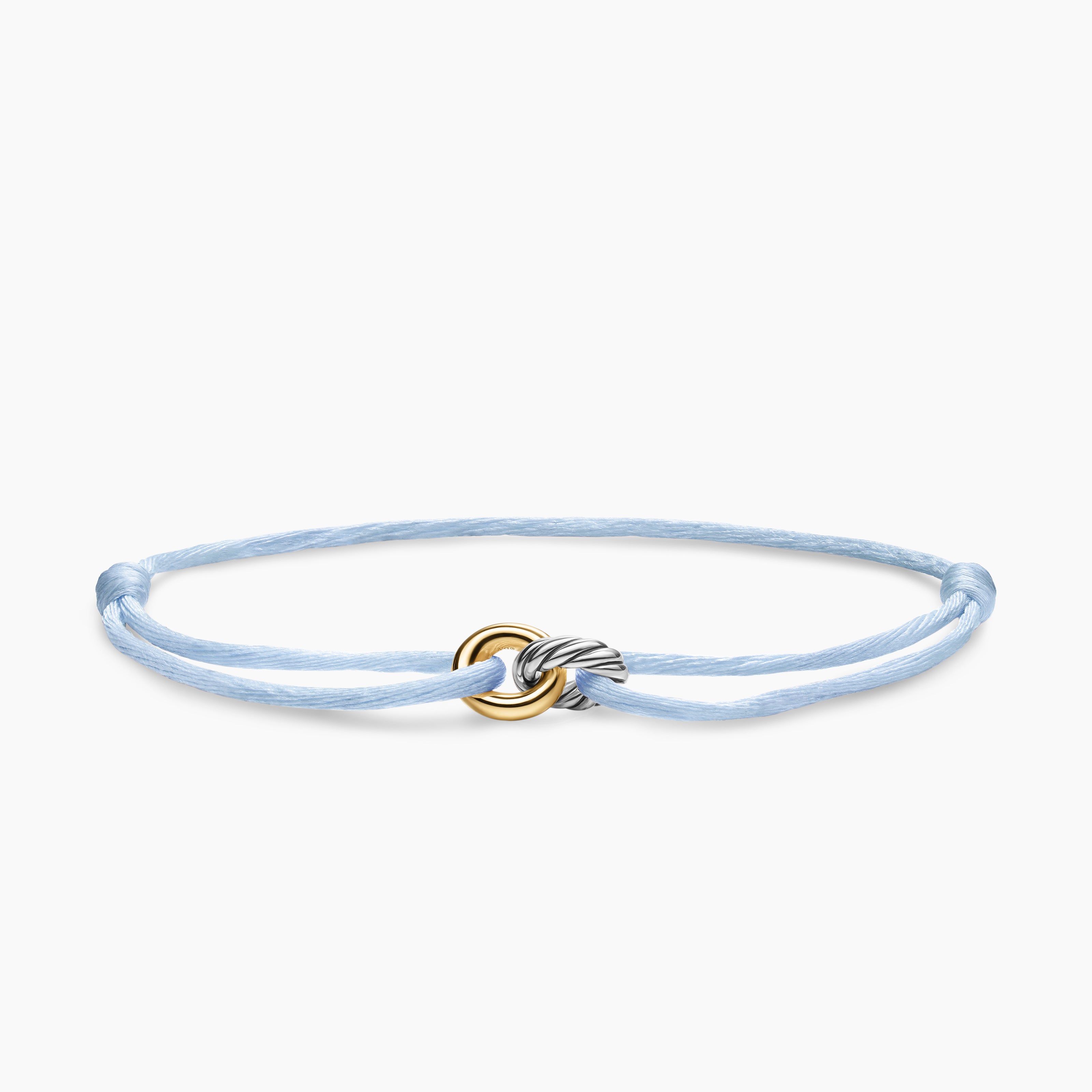 Womens Sculpted Cable Linked Cord Bracelet with Sterling Silver and 14K Yellow Gold, 8.7mm