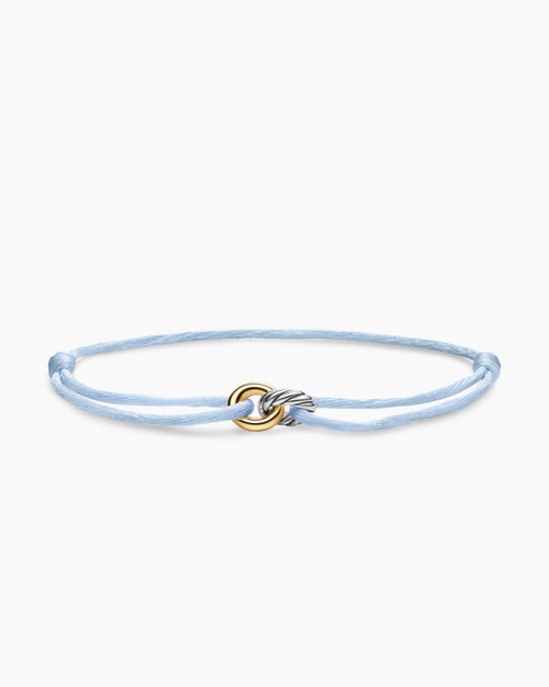 Womens Sculpted Cable Linked Cord Bracelet with Sterling Silver and 14K Yellow Gold, 8.7mm