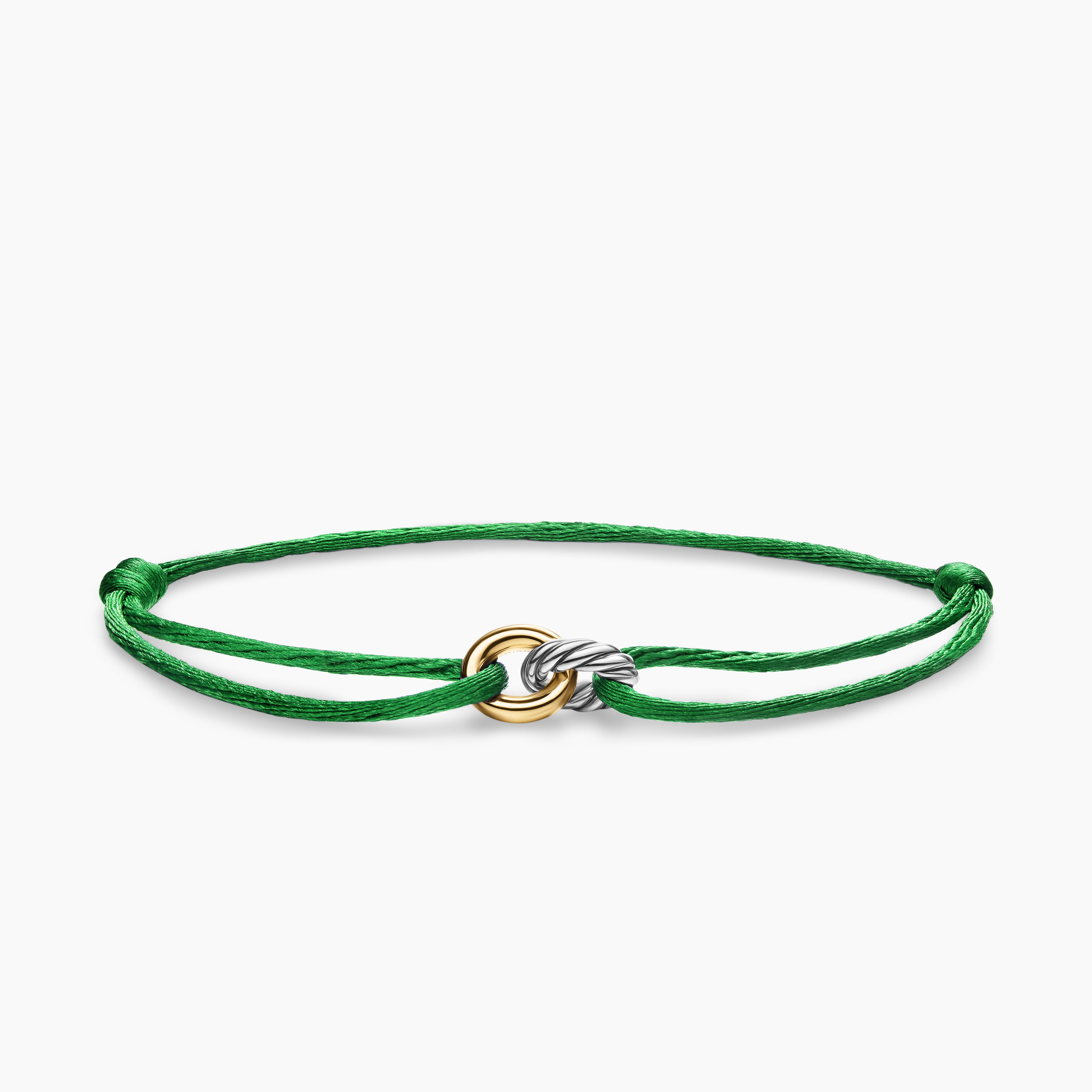 Womens Sculpted Cable Linked Cord Bracelet with Sterling Silver and 14K Yellow Gold, 8.7mm
