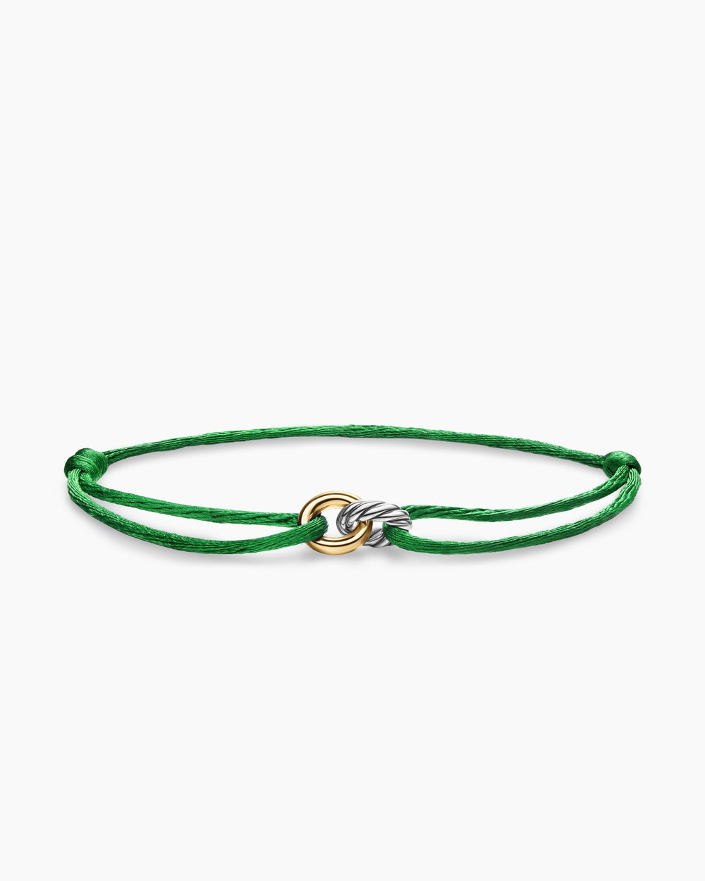 Womens Sculpted Cable Linked Cord Bracelet with Sterling Silver and 14K Yellow Gold, 8.7mm
