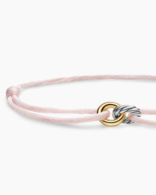 Sculpted Cable Linked Cord Bracelet with Sterling Silver and 14K Yellow Gold, 8.7mm
