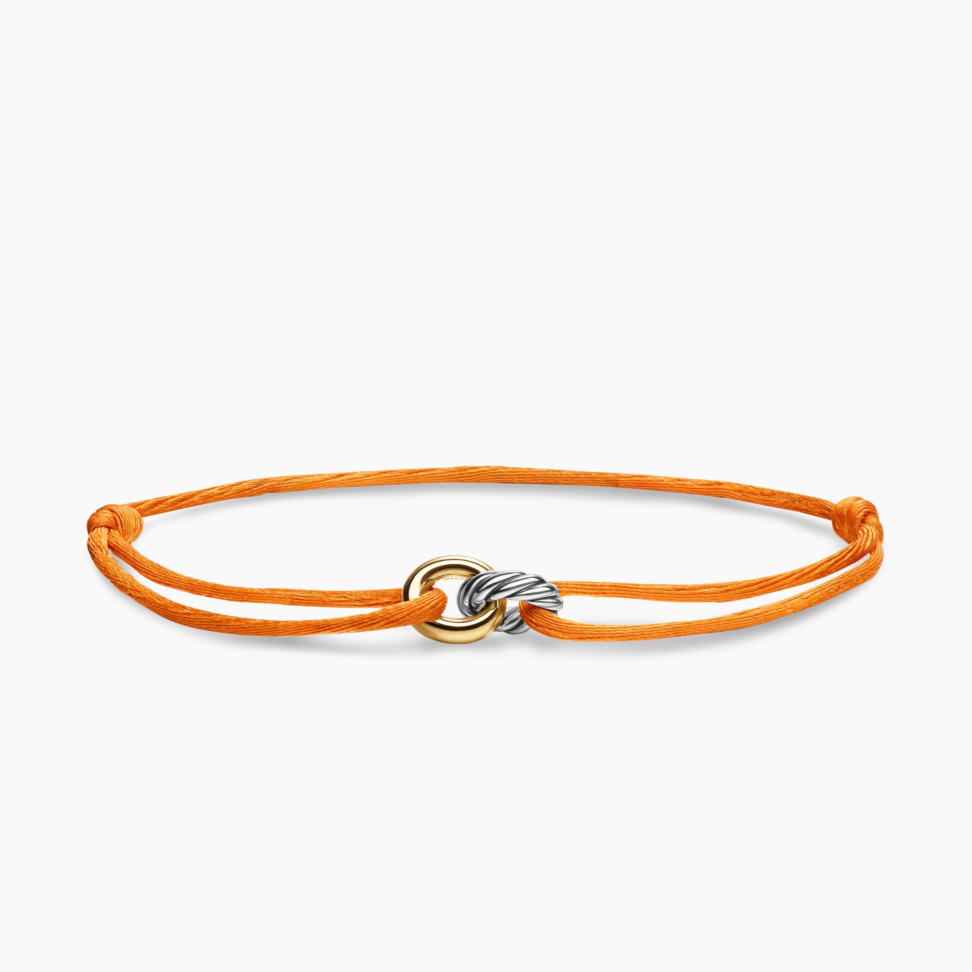 Womens Sculpted Cable Linked Cord Bracelet with Sterling Silver and 14K Yellow Gold, 8.7mm