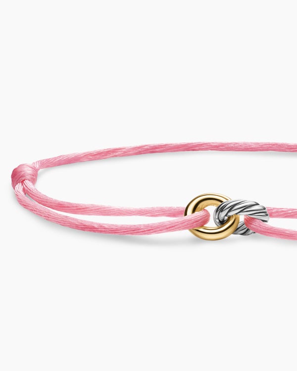 Sculpted Cable Linked Cord Bracelet with Sterling Silver and 14K Yellow Gold, 8.7mm